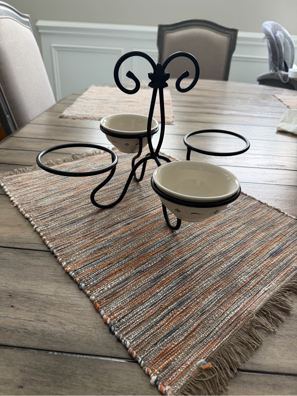 Longaberger Wrought Iron 4 Bowl Caddy